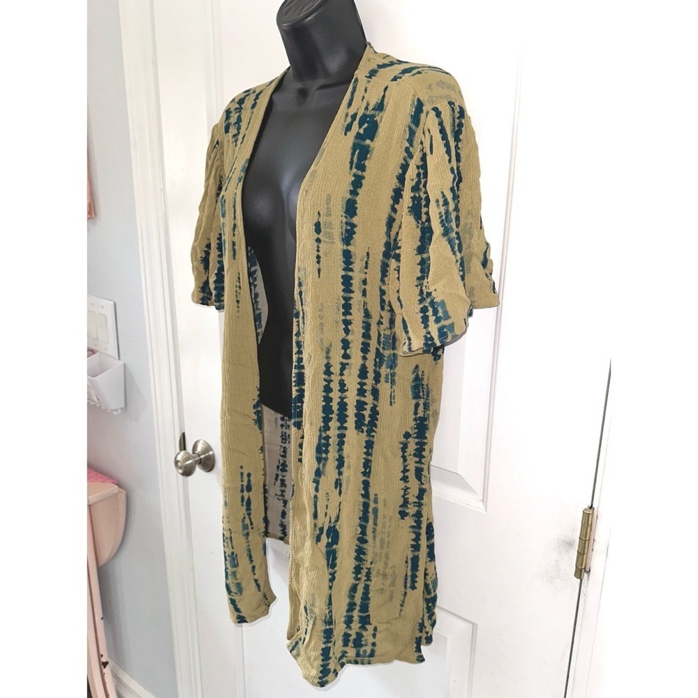 Maurice’s Olive Tie Dye Flutter Sleeve Kimono - Picture 4 of 5